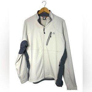 Vintage Nike ACG Full Zip Softshell Nylon Jacket Mens Large Cream Y2K Lung Logo